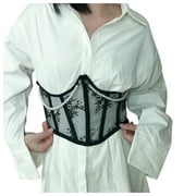 Women's Bustiers Corsets Underbust Up Control Shaper Tummy Lace Underwear Back Lace Pearl Shaping Bustier Top